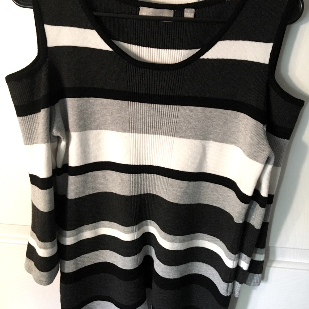 Cold Shoulder Ribbed Pullover - Picture 2 of 4